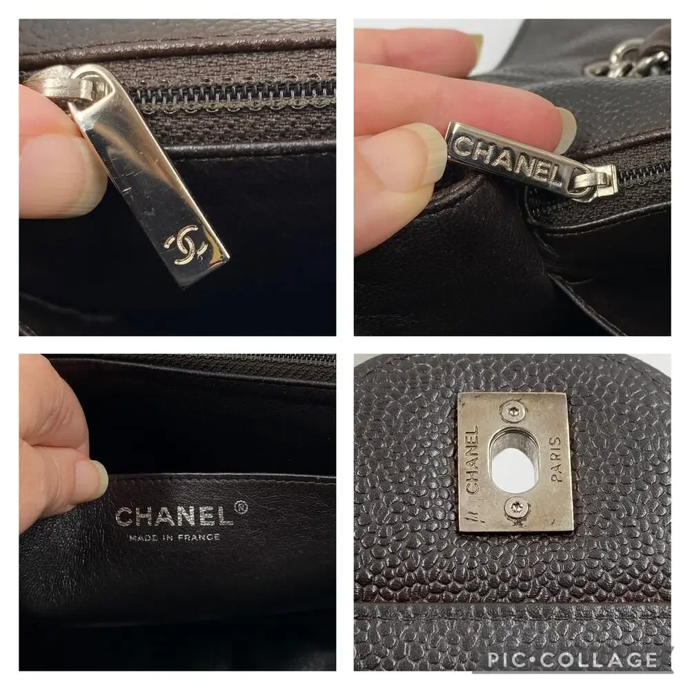 Chanel Jumbo Single Flap Caviar Bag Leather Brown Classic SHW Silver Hardware